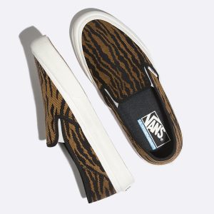 Vans Bayan Kaykay Ayakkabısı Woven Tiger Slip-On SF Siyah | 58768-564